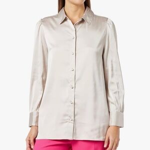 Elegant Women's Cream Button Down Shirt